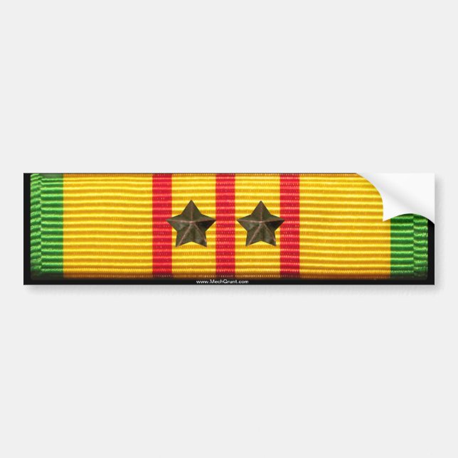 Vietnam tjänste- band - 2 kampanjstjärnor bildekal (Framsidan)
