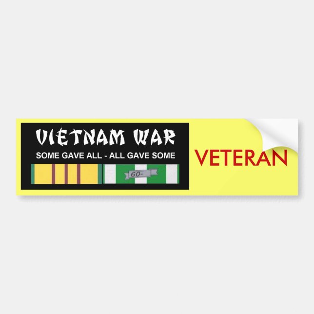 VIETNAM TJÄNSTE- ROSETT BAND - VET BILDEKAL (Framsidan)