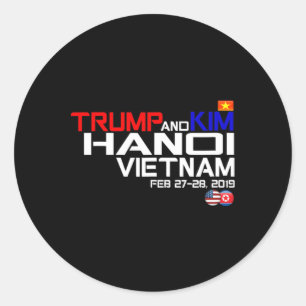 Vietnam toppmötet Kim och Trump T Shirt Runt Klistermärke