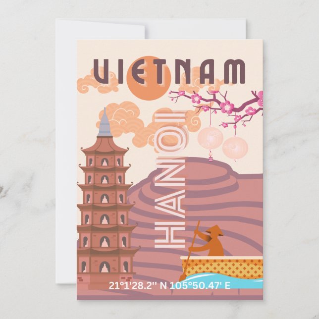 Vietnam Travel Art Julkort (Framsida)