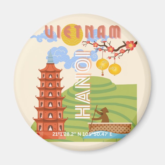Vietnam Travel Art Magnet (Framsidan)