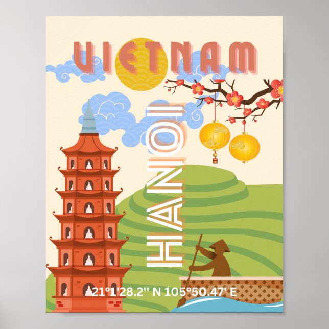 Vietnam Travel Art Poster (Framsidan)