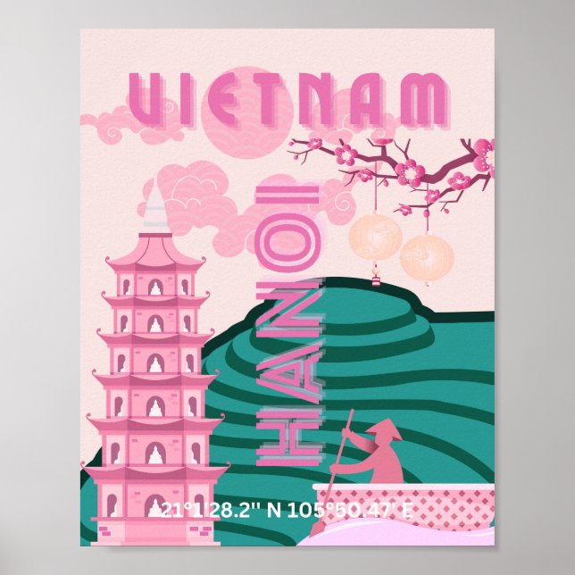 Vietnam Travel Art Poster (Framsidan)