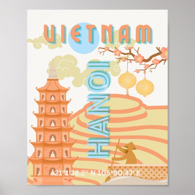 Vietnam Travel Art Poster (Framsidan)