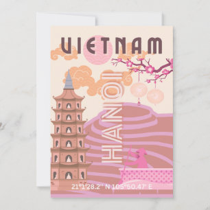 Vietnam Travel Art, Retro Julkort