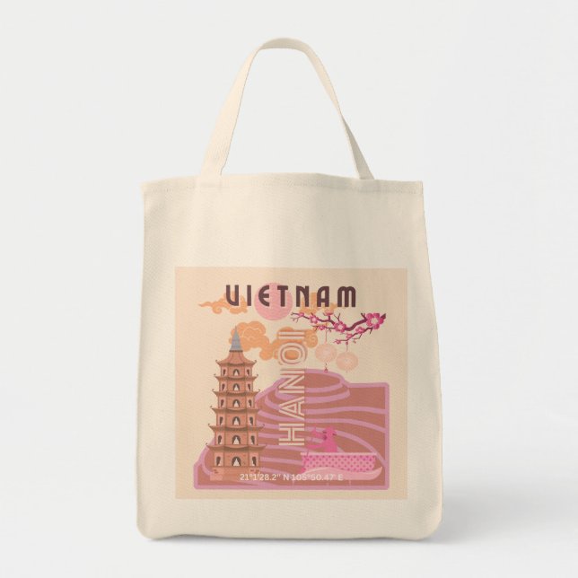 Vietnam Travel Art, Retro Tygkasse (Framsidan)
