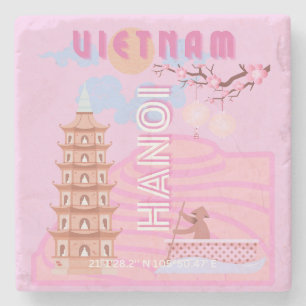 Vietnam Travel Art, Rosa Stenunderlägg