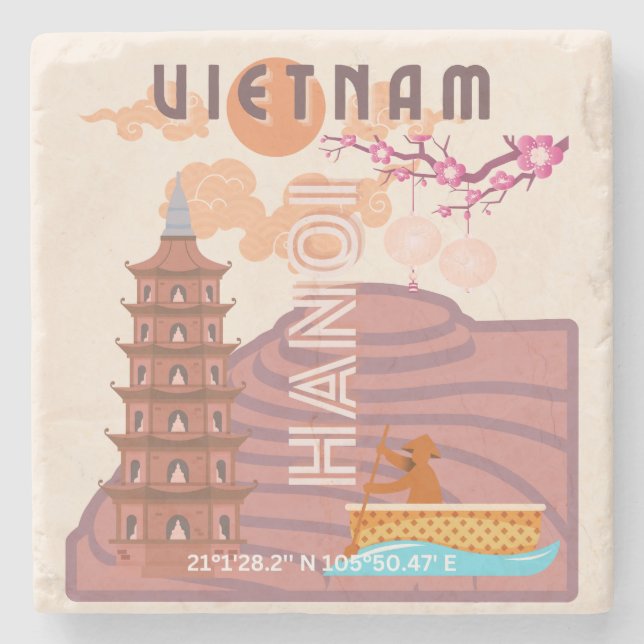 Vietnam Travel Art Stenunderlägg (Framsidan)