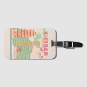 Vietnam Travel Art, Vintage Bagagebricka