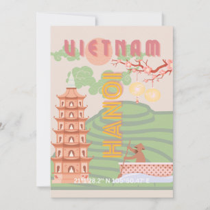 Vietnam Travel Art, Vintage Julkort