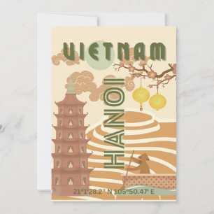 Vietnam Travel Art, Vintage Julkort