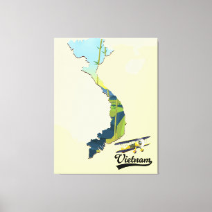 Vietnam Travel karta Canvastryck