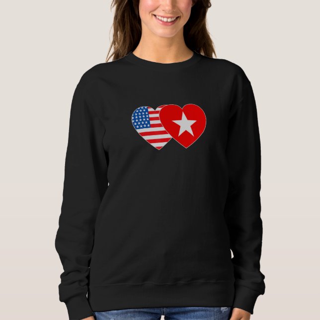 Vietnam&USA Flag Twin Heart for Vietnamian America T Shirt (Framsida)