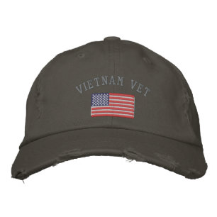 Vietnam Vet med amerikansk Flagga Broderad Keps