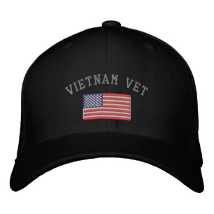 Vietnam Vet med amerikansk Flagga Broderad Keps