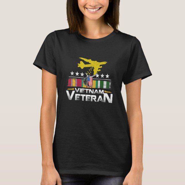 Vietnam Veteran B 52 Stratofort Bomber Flygplan U T Shirt (Framsida)
