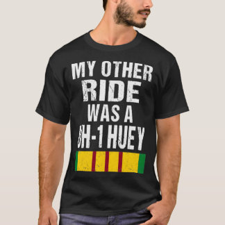 Vietnam Veteran Biker UH1 Huey Helicopter Vet pull T Shirt