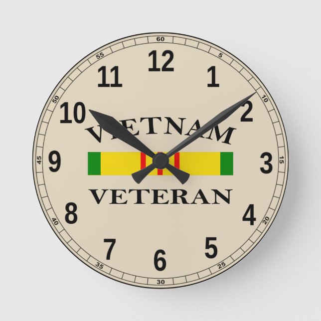 Vietnam Veteran Clock Rund Klocka (Framsida)