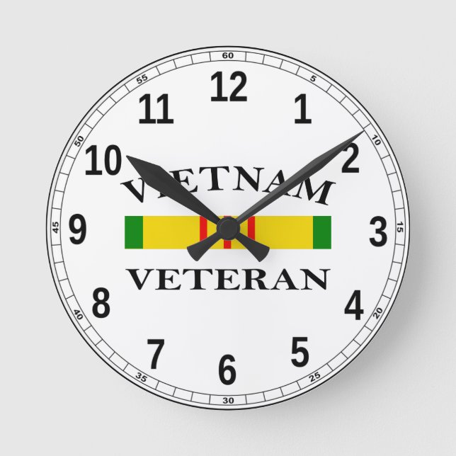 Vietnam Veteran Clock Rund Klocka (Framsida)
