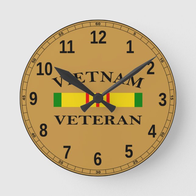 Vietnam Veteran Clock Rund Klocka (Framsida)