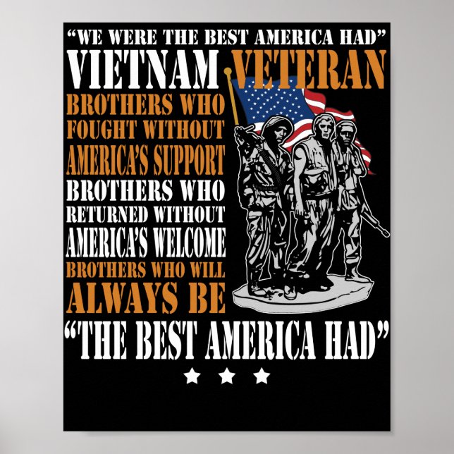 Vietnam Veteran, det bästa Amerika hade stolt T Sh Poster (Framsidan)