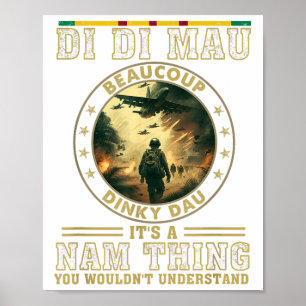 Vietnam Veteran Di Mau, Vietnams Krig Memory, Mem Poster