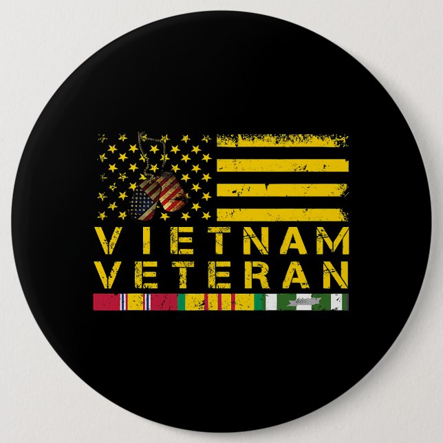 Vietnam Veteran Distress American Flagga 178 Knapp (Framsida)