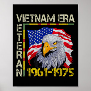 Vietnam Veteran Era 1961 1975 Memorial Flagga Poster