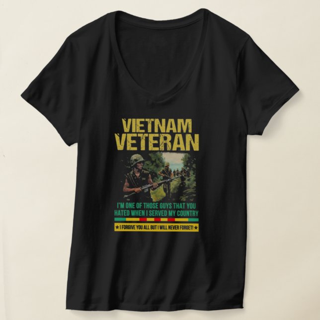 VIETNAM VETERAN JAG KOMMER ALDRIG ATT T SHIRT (Laydown)