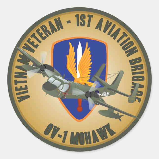 Vietnam Veteran Mohawk Runt Klistermärke (Framsida)