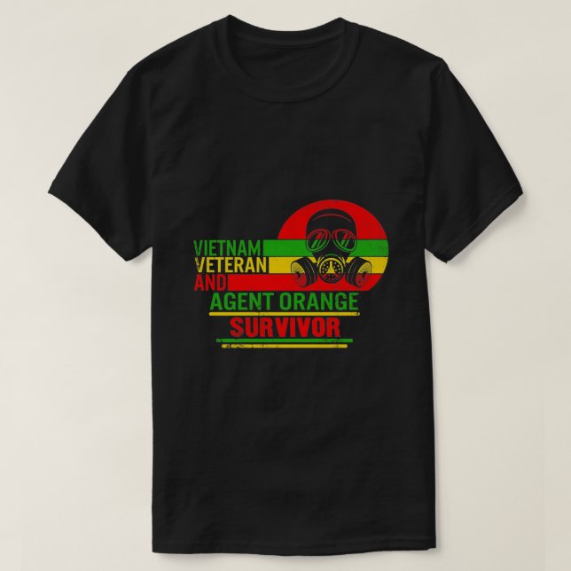 Vietnam Veteran och Orange Agent Survivor T Shirt (Design framsida)