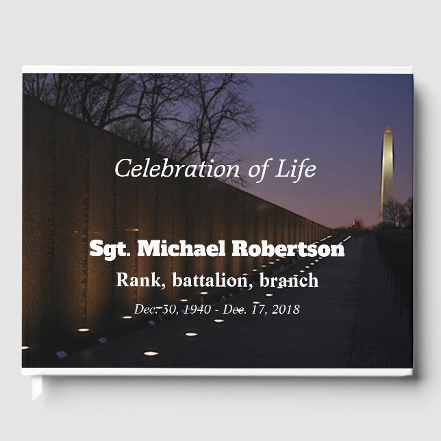 Vietnam Veteran och Washington Memorial Gästböcker (Framsida)