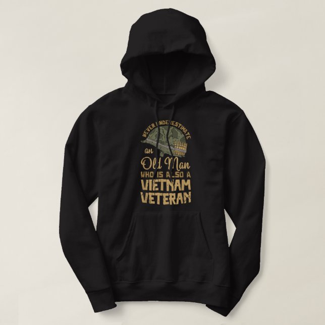 Vietnam Veteran Patriotic Army Soldier Hoodie (Design framsida)