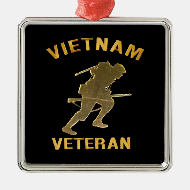 VIETNAM VETERAN SOLDIER I GULD JULGRANSPRYDNAD METALL (Framsidan)