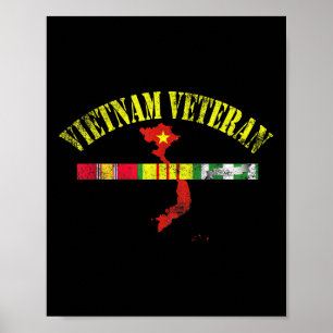 Vietnam Veteran USA flagga Memorial Patriotic Poster
