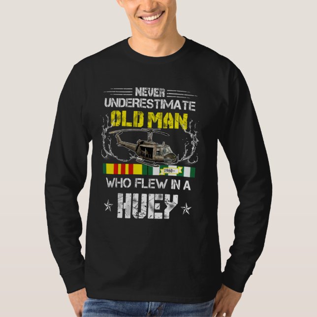 Vietnam Veteran Vet Eh 1 Huey Helicopter T Shirt (Framsida)