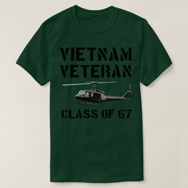 Vietnam Veteran Vietnam Veteran Huey Helicopter fr T Shirt (Design framsida)