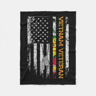 Vietnam Veteran Vintage Flagga Memorial Patriotic Fleecefilt