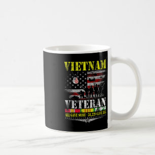 Vietnam Veteran Vintage Flagga Memorial Veterans Kaffemugg