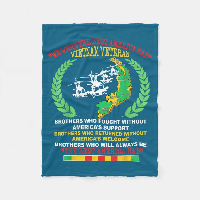 Vietnam Veteran We Were The America Had Map Helico Fleecefilt (Framsidan)