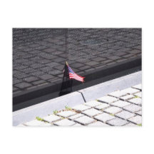 Vietnam Veterans minnesvägg med amerikansk flagga