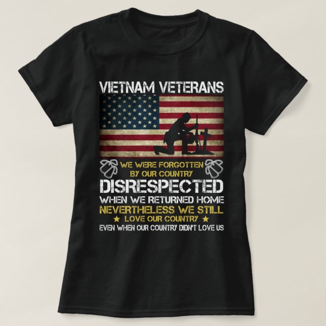 Vietnam Veterans Vi glömde av Land  T Shirt (Design framsida)