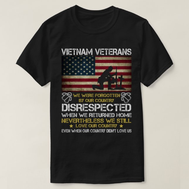 Vietnam Veterans Vi glömde av Land  T Shirt (Design framsida)