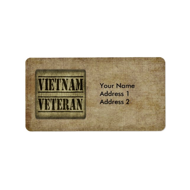 Vietnam Veteransk militär Adressetikett (Framsidan)