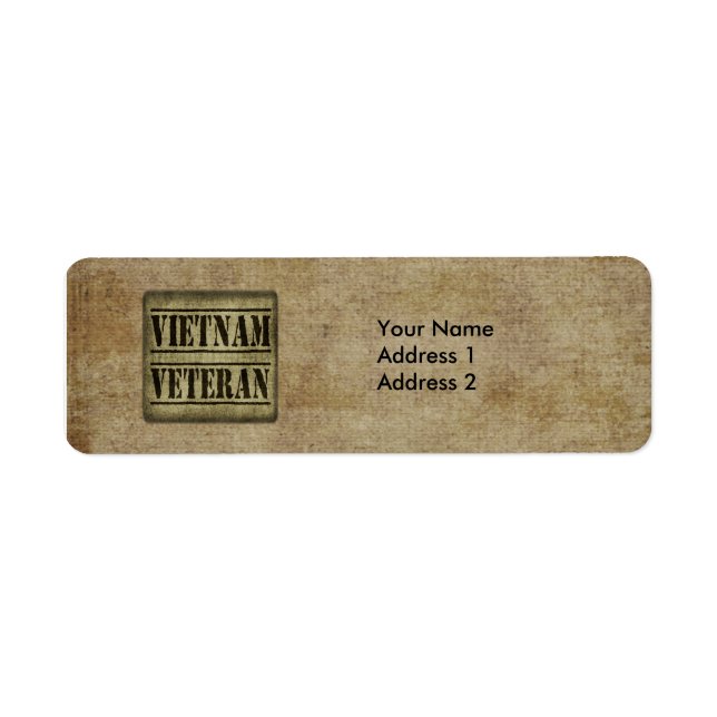 Vietnam Veteransk militär Returadress Etikett (Framsidan)
