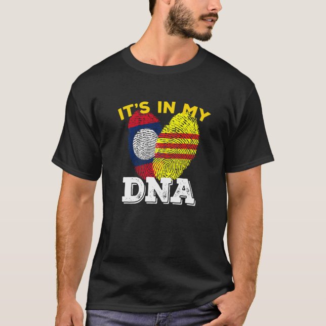 Vietnam Viet Kieu vietnamesisk Flagga Laos Lao Hän T Shirt (Framsida)