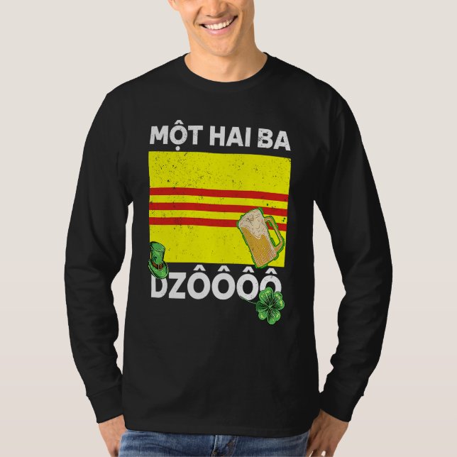Vietnam Viet St Patricks Day Mot Hai Ba Dzo Cheers T Shirt (Framsida)