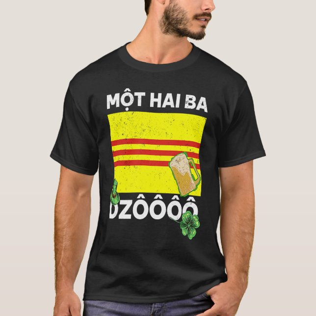 Vietnam Viet St Patricks Day Mot Hai Ba Dzo Cheers T Shirt (Framsida)