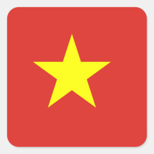 Vietnam (Vietnam) Flagga Fyrkantigt Klistermärke