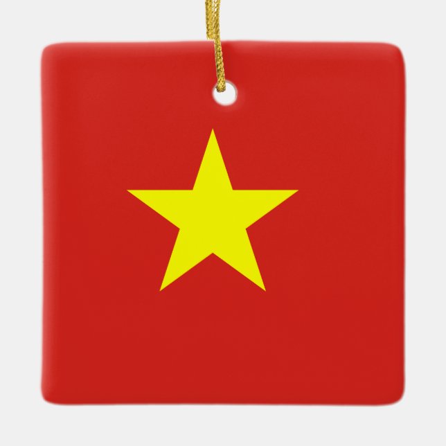 Vietnam (Vietnam) Flagga Julgransprydnad Keramik (Framsida)